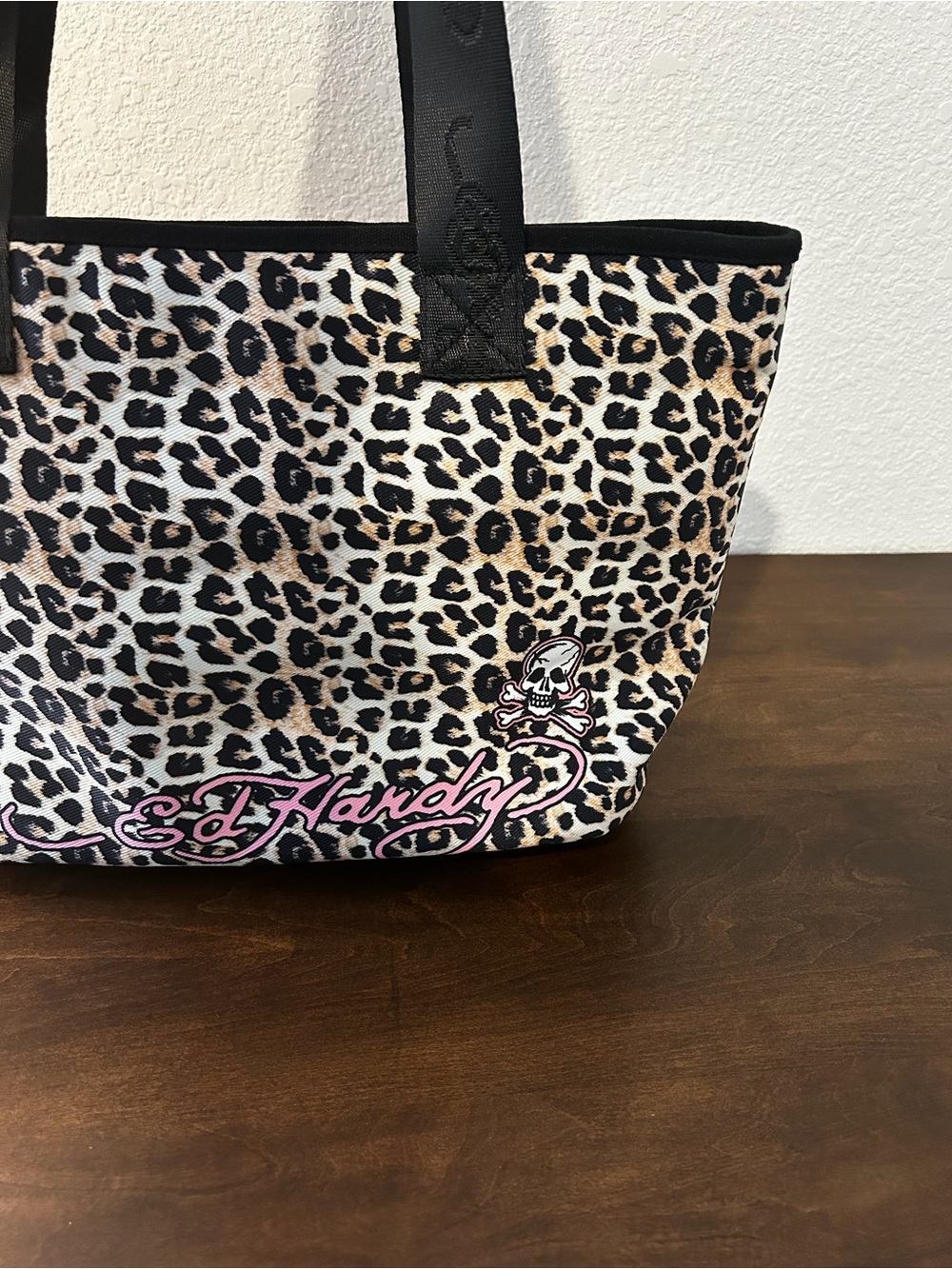 Limited Edition Ed Hardy Large Leopard Tote Duffel Bag with Shoulder Strap New